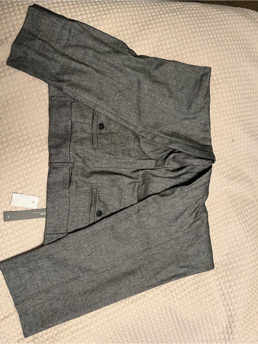 LOFT Black and White Textured Slim Trousers - Picture 4 of 4